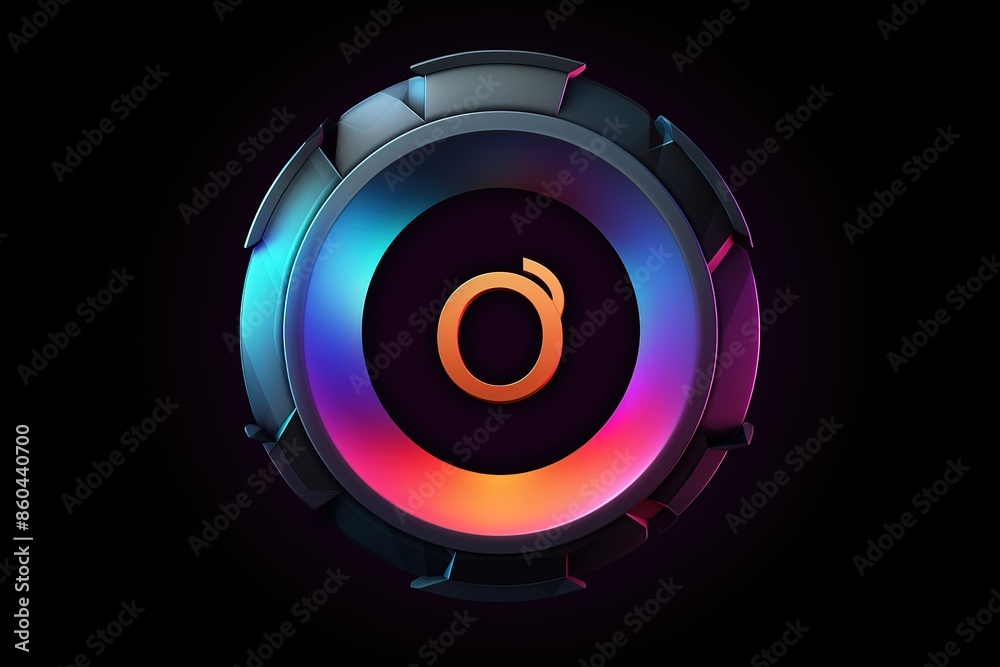Colorful letter on black background. Vibrant shades of red, blue, and yellow create a striking contrast. Colorful letter on black background. Vibrant shades of red, blue, and yellow create a striking contrast.