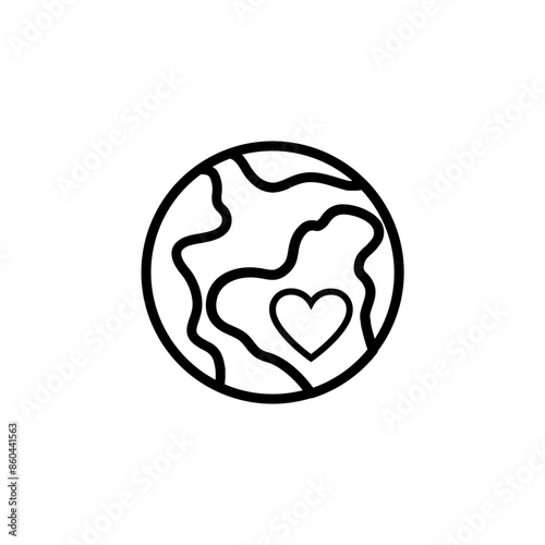 icon earth on whute background