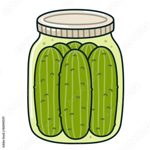 Pickles in a jar drawing