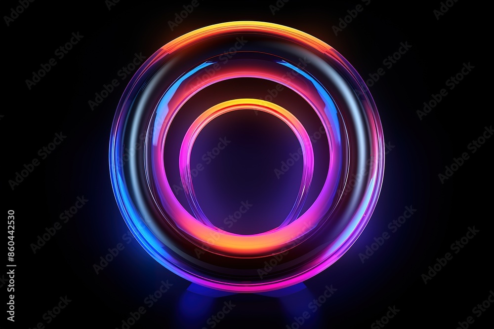 Naklejka premium Colorful letter on black background. Vibrant shades of red, blue, and yellow create a striking contrast.