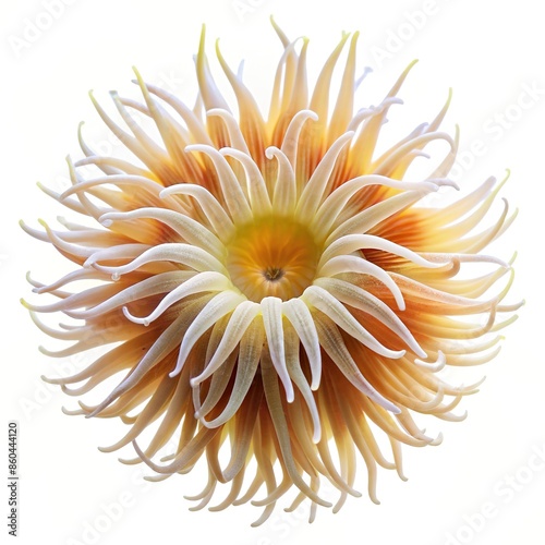 Tube-dwelling anemone isolated on a white background photo