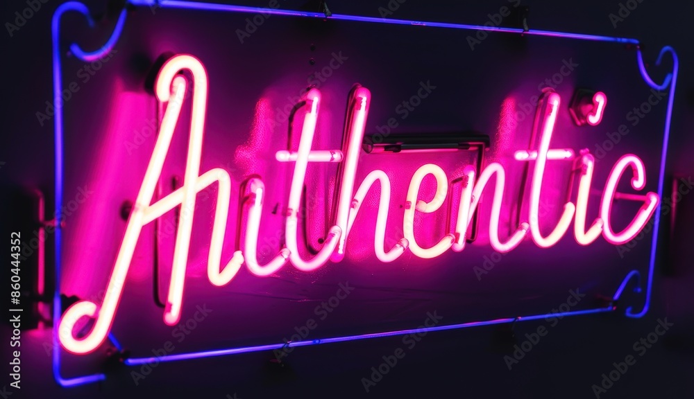 Naklejka premium Neon sign with the word 