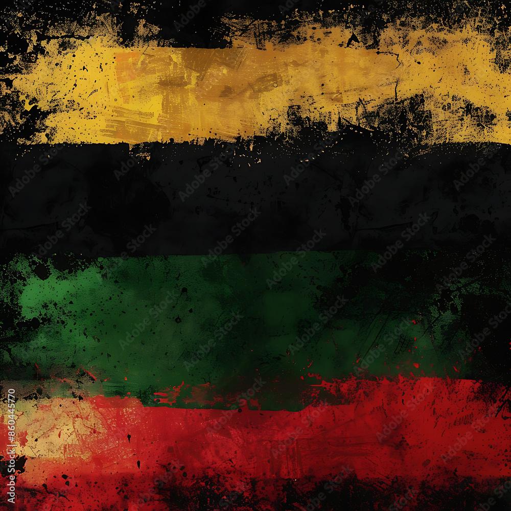 Juneteenth Distressed Grunge Texture with red, green, yellow and black color, Juneteenth background Juneteenth Distressed Grunge Texture with red, green, yellow and black color, Juneteenth background