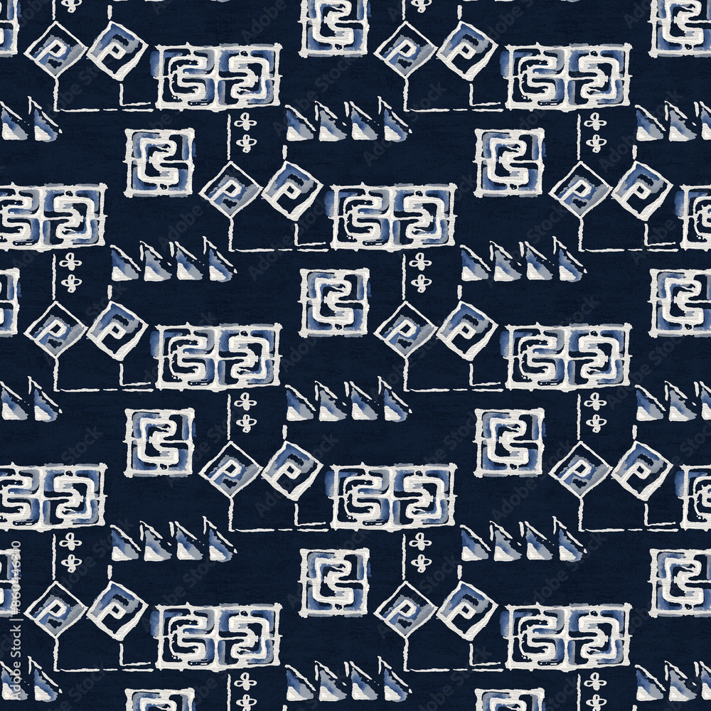 Obraz premium Ethnic boho seamless pattern. colourfull Repeating background. floral Cloth design, wallpaper.