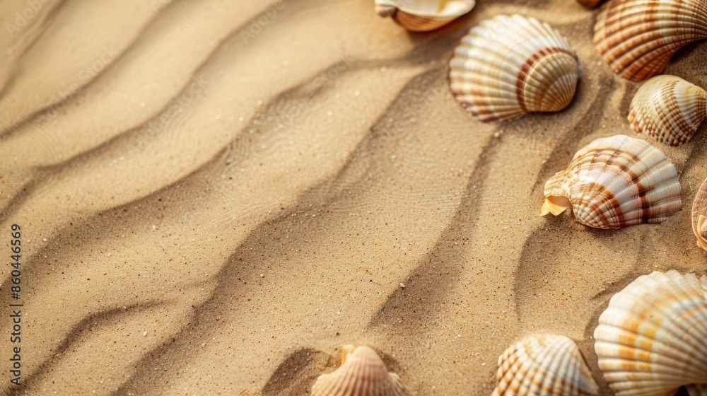 sandy beach background with seashells and ample copy space abstract photo sandy beach background with seashells and ample copy space abstract photo