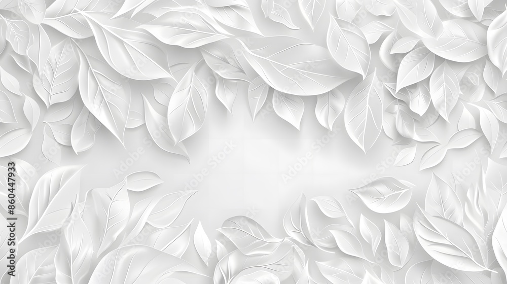 Elegant leafy patterns on a stylish white background Elegant leafy patterns on a stylish white background