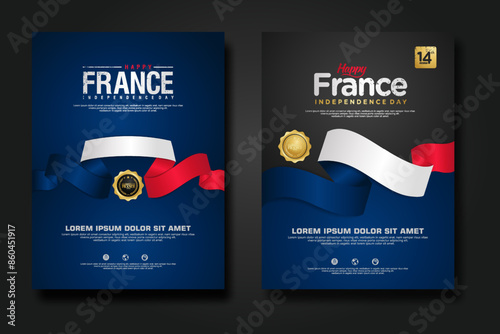 France happy Independence Day cover background design