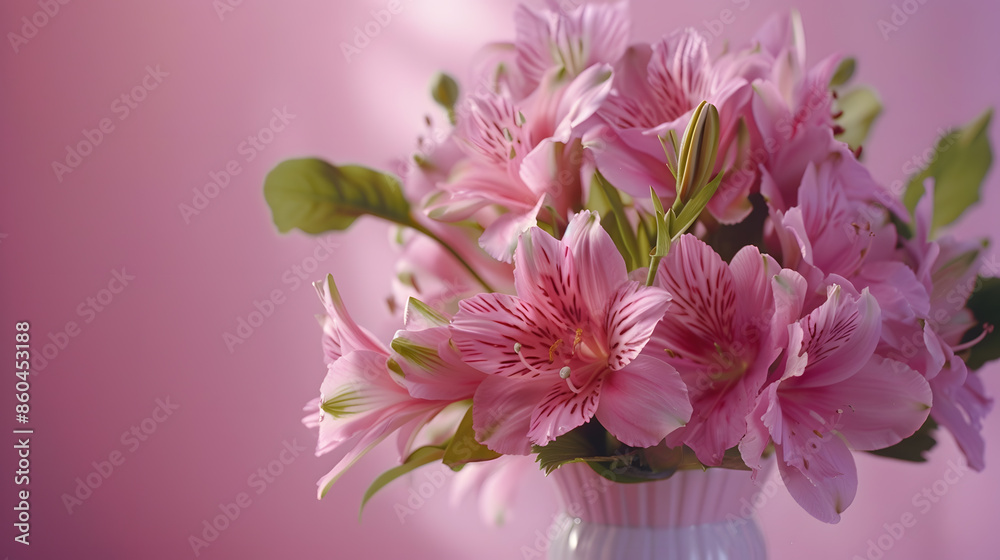 Beautiful pink flowers in vase : Generative AI Beautiful pink flowers in vase : Generative AI