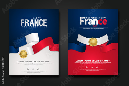 France happy Independence Day cover background design