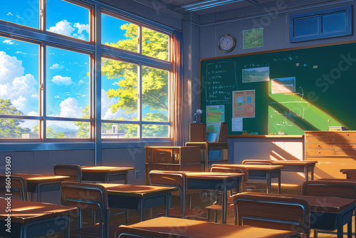 Anime Background School © Halfjoy