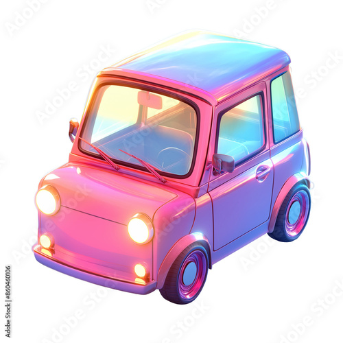 Cute car 3D illustration