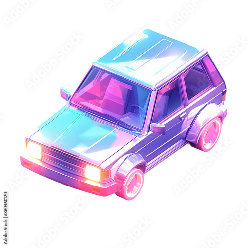 Cute car 3D illustration
