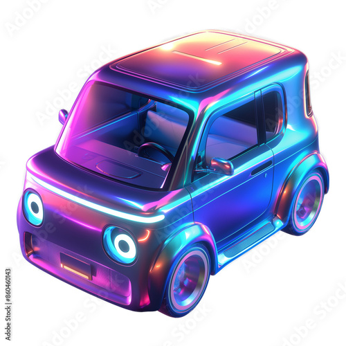 Cute car 3D illustration