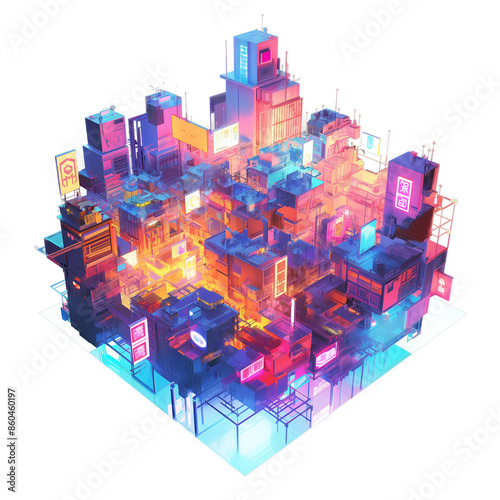 Cute 3D City Illustration
