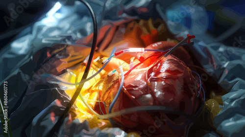 Heart Surgery: A Close-up View of a Patient's Heart During Surgery
