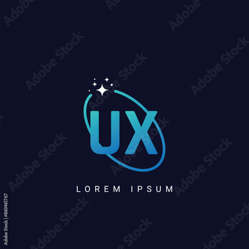 Alphabet letter UX XU unique logo vector template illustration photo
