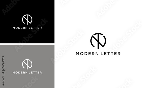 modern initial NT or TN logo vector with circle template