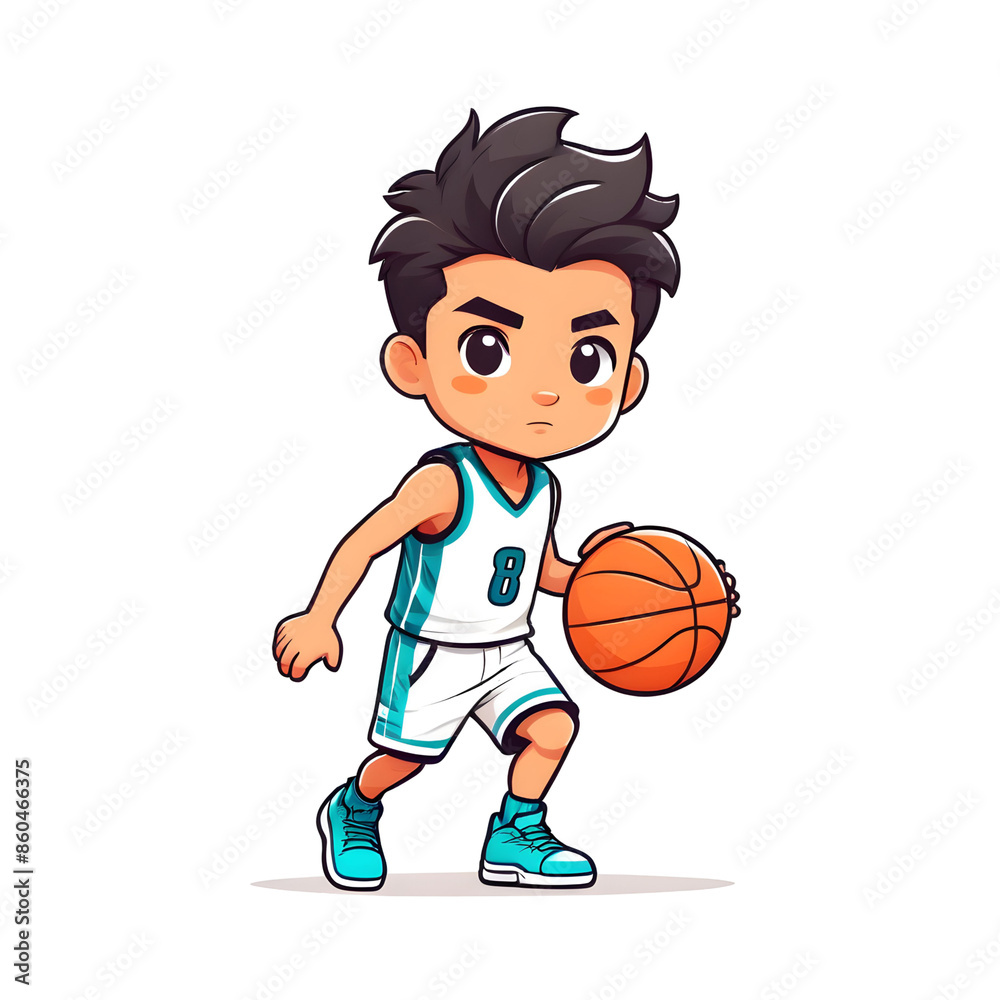 Young basketball player holding a ball Young basketball player holding a ball