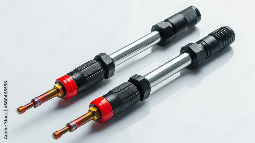 Fuel injector pulse testers for checking injector pulse signals isolated on white background Fuel injector pulse testers for checking injector pulse signals isolated on white background
