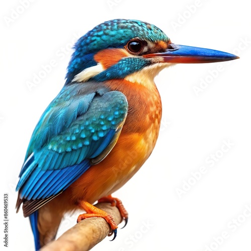 Kingfisher isolated on a white background © tammanoon