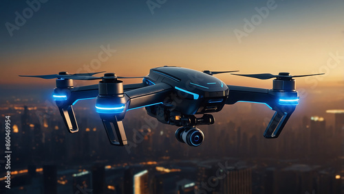 Modern black drone photo