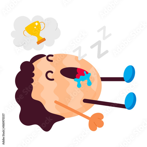 A captivating flat sticker of success dream 

