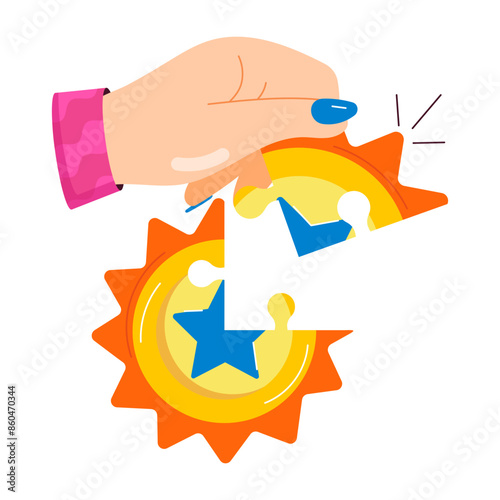 Wallpaper Mural Modern flat sticker of winner reward 

 Torontodigital.ca