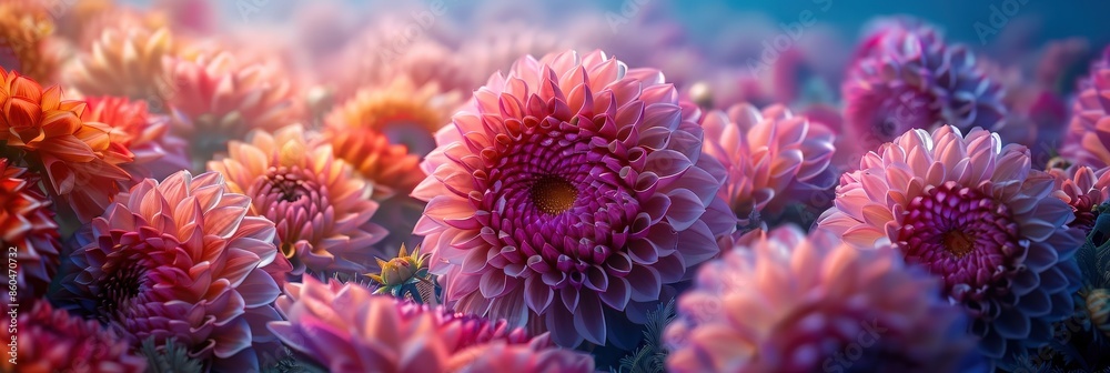 A Symphony of Pink and Orange Dahlias A Symphony of Pink and Orange Dahlias