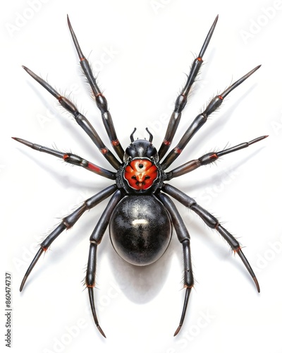 Black widow oil  paint isolated on a white background