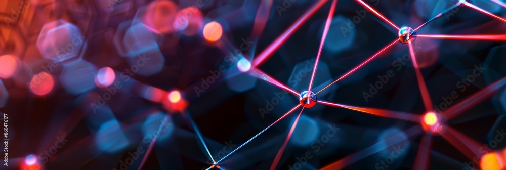A futuristic background with abstract network lines and lights, perfect for technology banners with copy space A futuristic background with abstract network lines and lights, perfect for technology banners with copy space