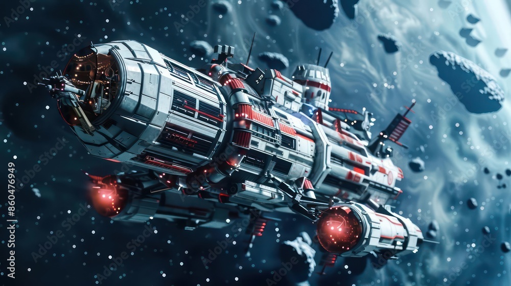 Conceptual image of a digital docking system for space transport vehicles with ample copy space Conceptual image of a digital docking system for space transport vehicles with ample copy space