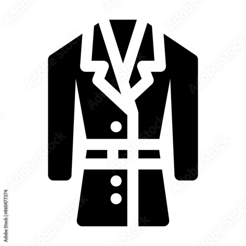 Trench Coat Glyph Icon Vector
