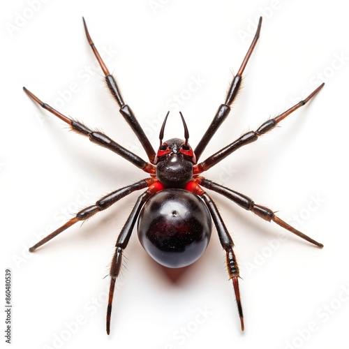 Black widow isolated on a white background