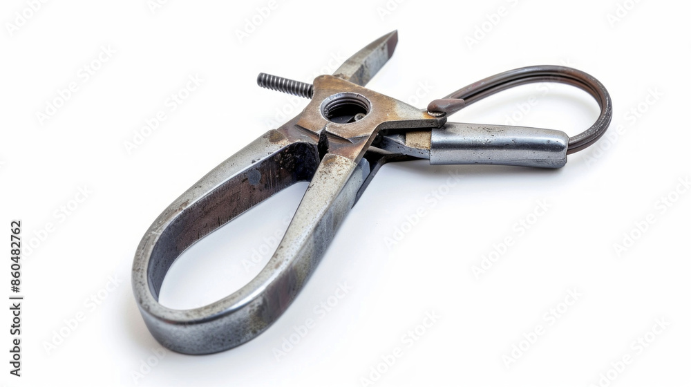 Engine piston ring expander pliers for installing piston rings isolated on white background Engine piston ring expander pliers for installing piston rings isolated on white background