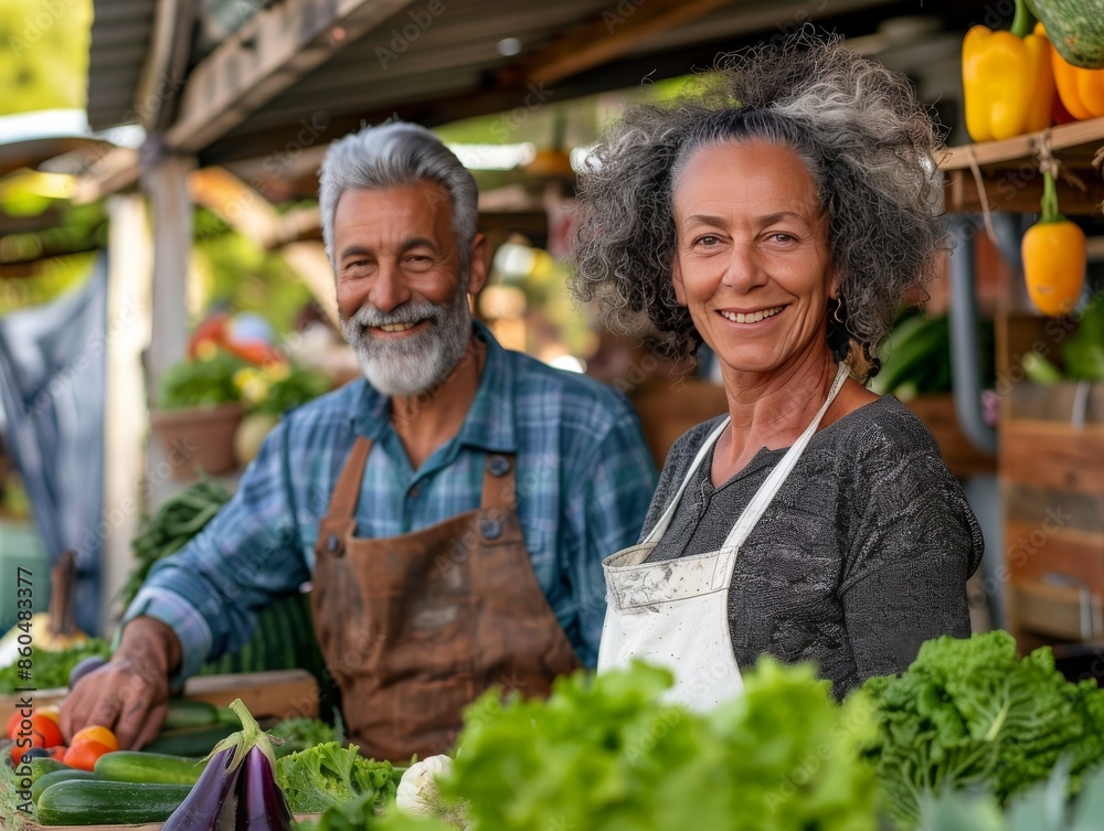 Middle-aged diverse couple runningsmall business togetherpassion and dedication. Middle-aged diverse couple runningsmall business togetherpassion and dedication.
