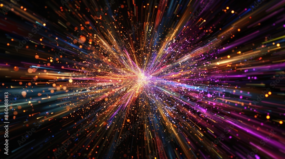 Fototapeta premium Abstract firework background. Generative AI