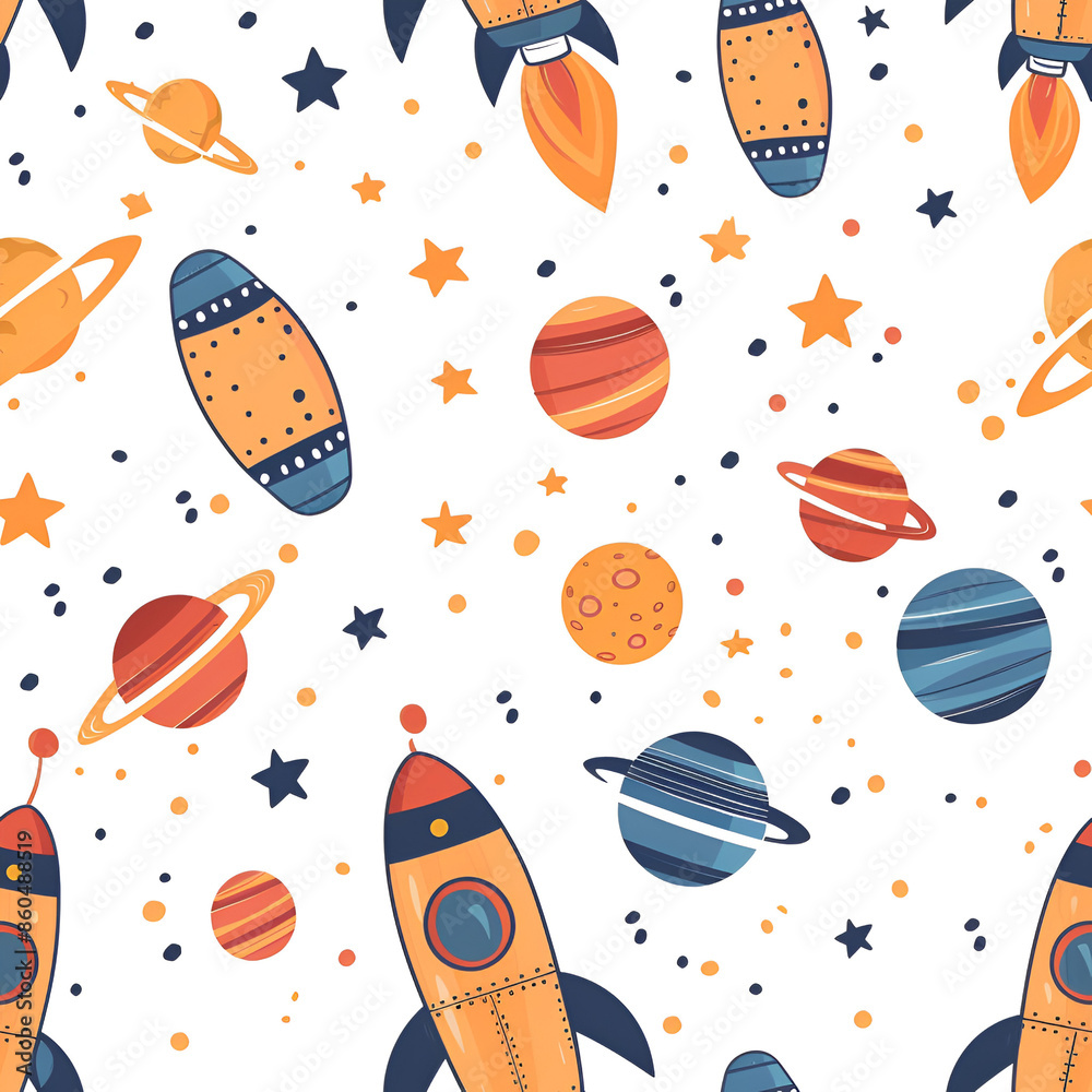 Cute Rocket Ship Pattern Cute Rocket Ship Pattern