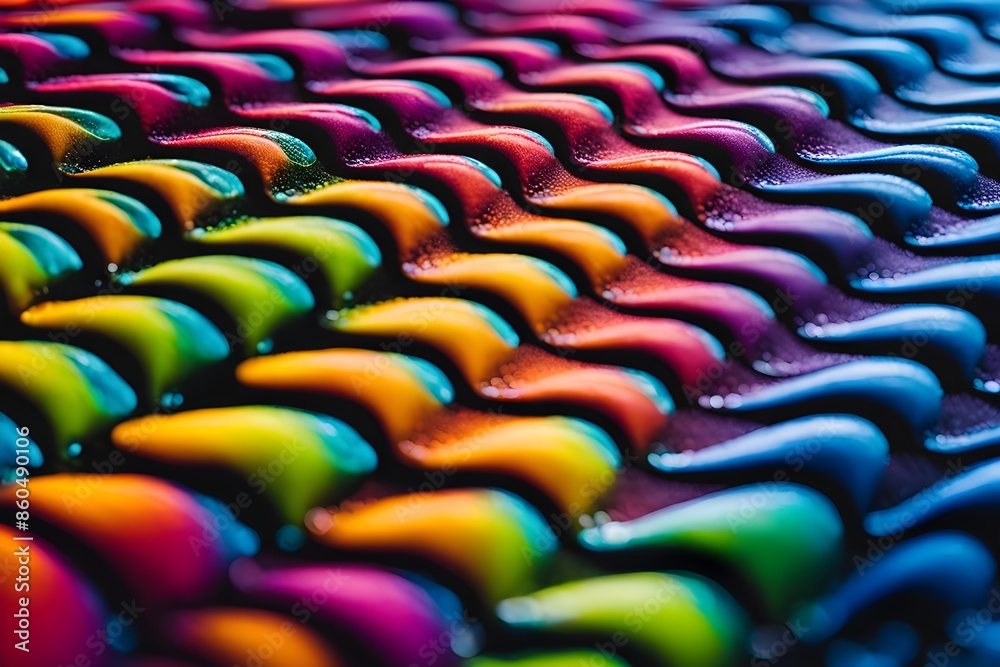 Fototapeta premium nano materials inspired by gecko feet with intricate patterns and vibrant colors representing adhesive properties