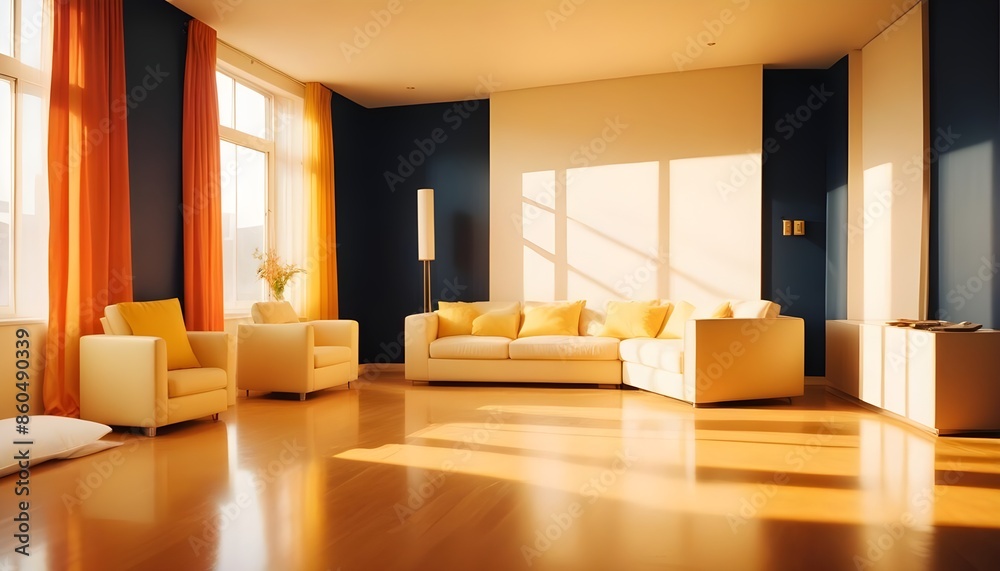 Fototapeta premium white and gold theme modern interior design