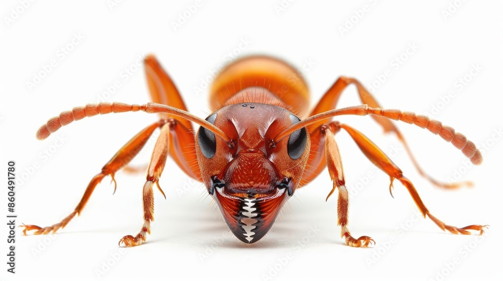 An educational diagram of an adult ants body parts, isolated on white background with copy space An educational diagram of an adult ants body parts, isolated on white background with copy space