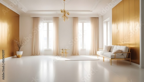 white and gold theme modern interior design