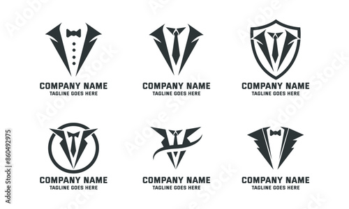 set of tuxedo logo vector