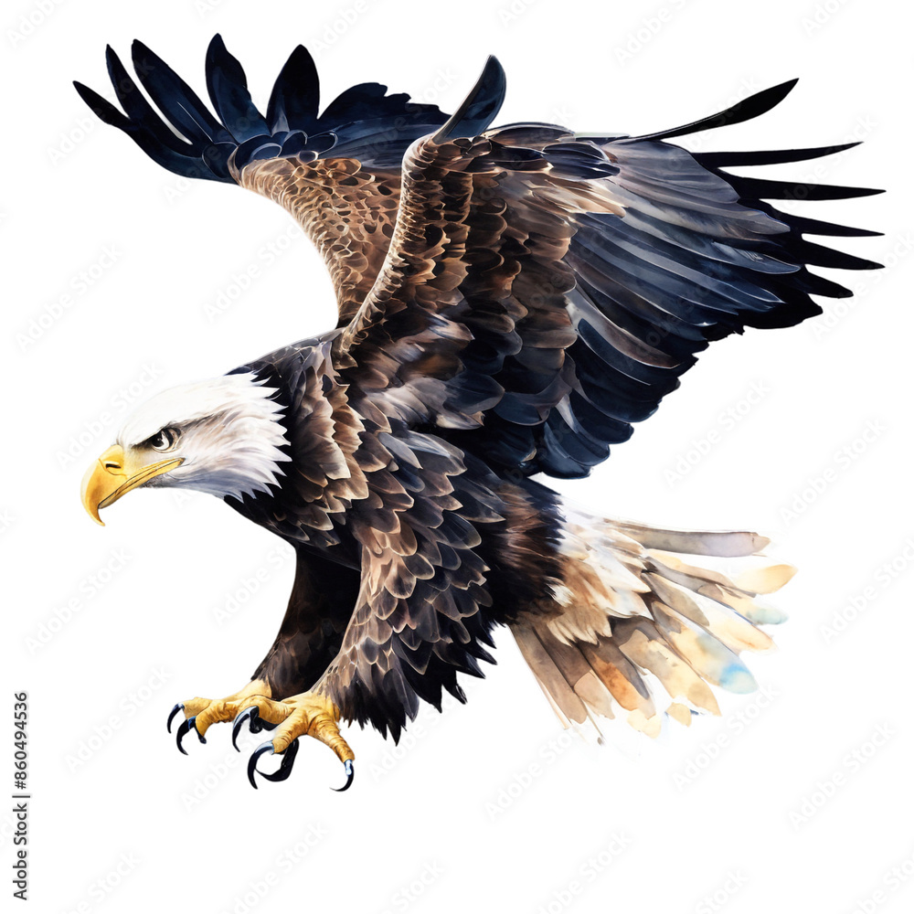 Obraz premium watercolor Bald Eagle illustration