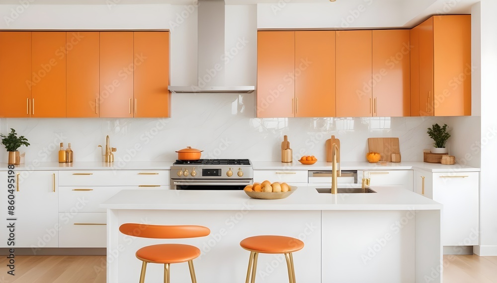 Fototapeta premium white and gold theme modern interior design