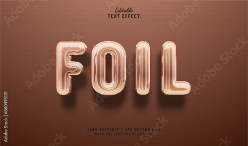 Foil editable text effect style 3d balloon