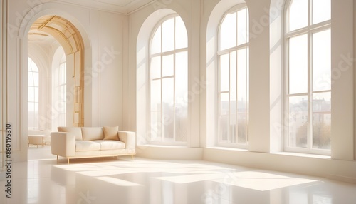 white and gold theme modern interior design