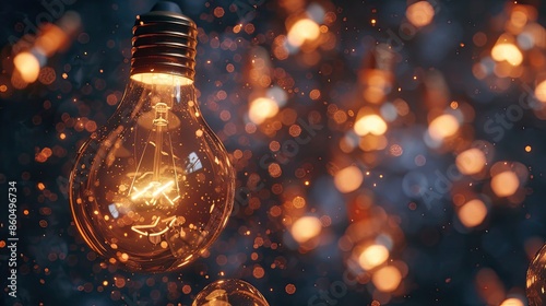 Light bulbs illuminate future. Generative AI