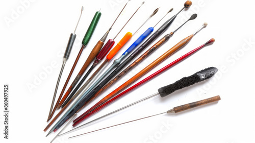 Glass scratch removal wands for applying scratch removal compounds isolated on white background