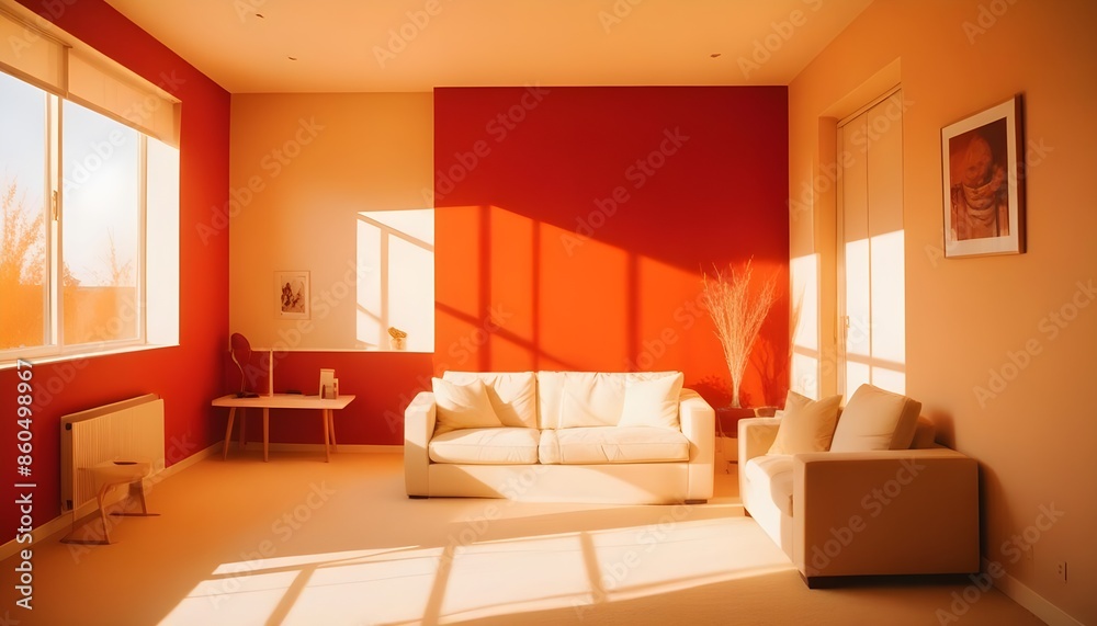 Fototapeta premium white and gold theme modern interior design