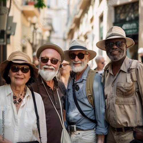 group of senior retired in petra jordan